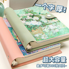 油画活页本透明软壳可拆卸笔记本加厚日记本学生考研学习本记事本