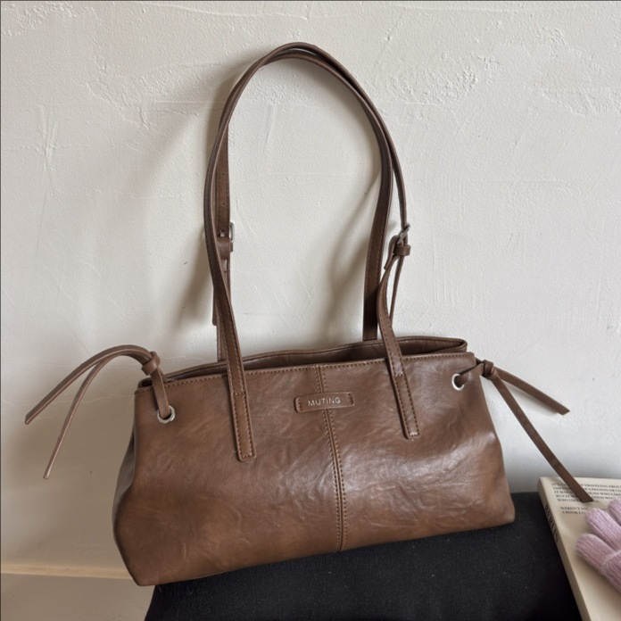 High-End Retro Satchel Boston Bag for Women 2025 Autum New Fashion Stylish Casual Shoulder Armpit Bag