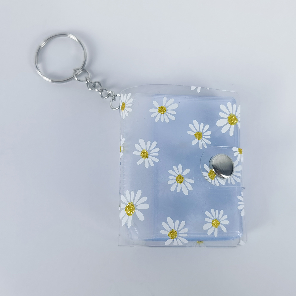 2inch 작은 데이지 투명 열쇠고리