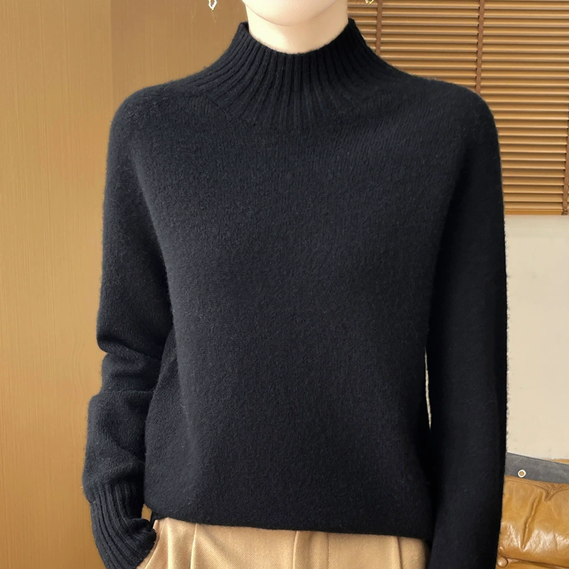 Осенний и зимний толстый свитер с половинным вырезом