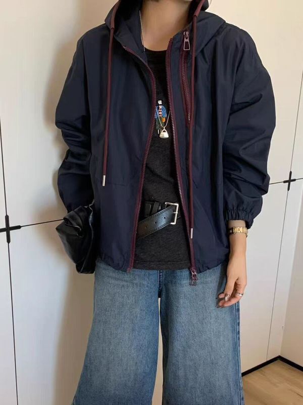 设计感连帽冲锋衣短外套女2025秋季宽松显瘦百搭休闲工装夹克上衣|undefined