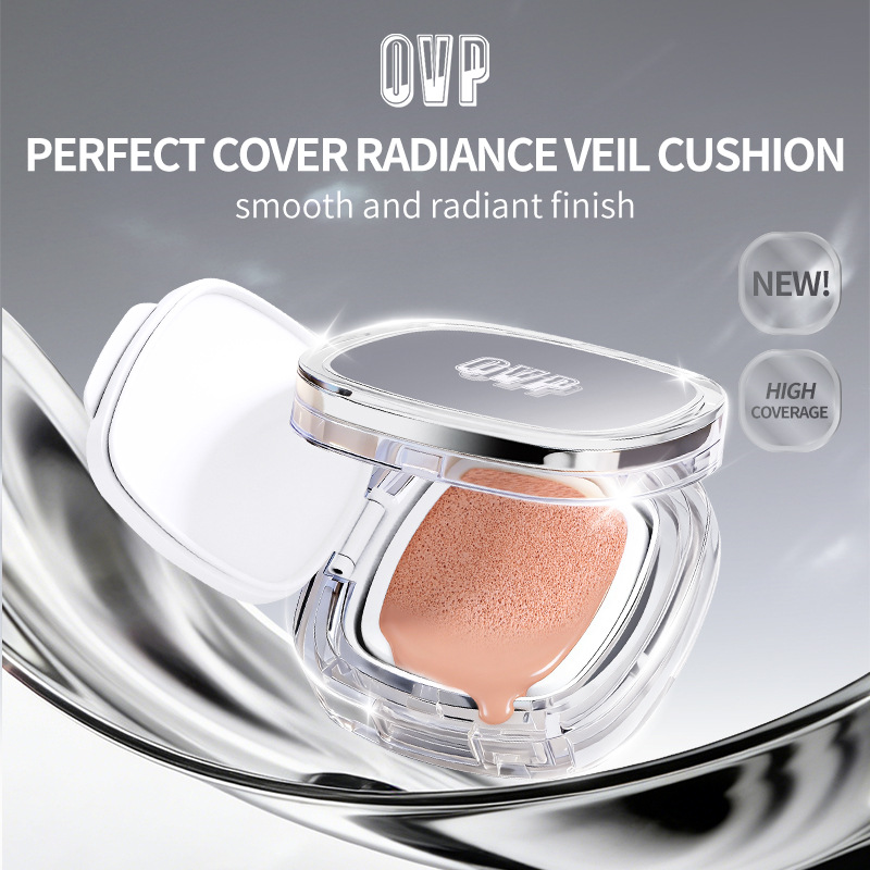 Cross-Border Hot-Selling Ovp Silver Concealer Cushion, Oil-Controlling, Long-Lasting, Lightweight, Hydrating, Non-Caking, Moisturizing, and Smooth-Fitting Cushion