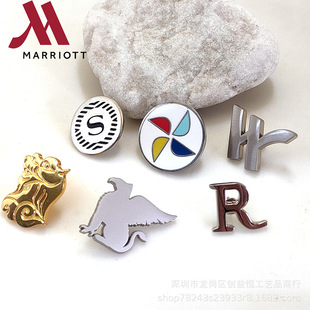 Suitable for Marriott 6 Pieces 1 Set Logo Badge Brooch Work Clothes Executive Collar Badge Group Logo 1 Set Minimum Order Same Day Delivery