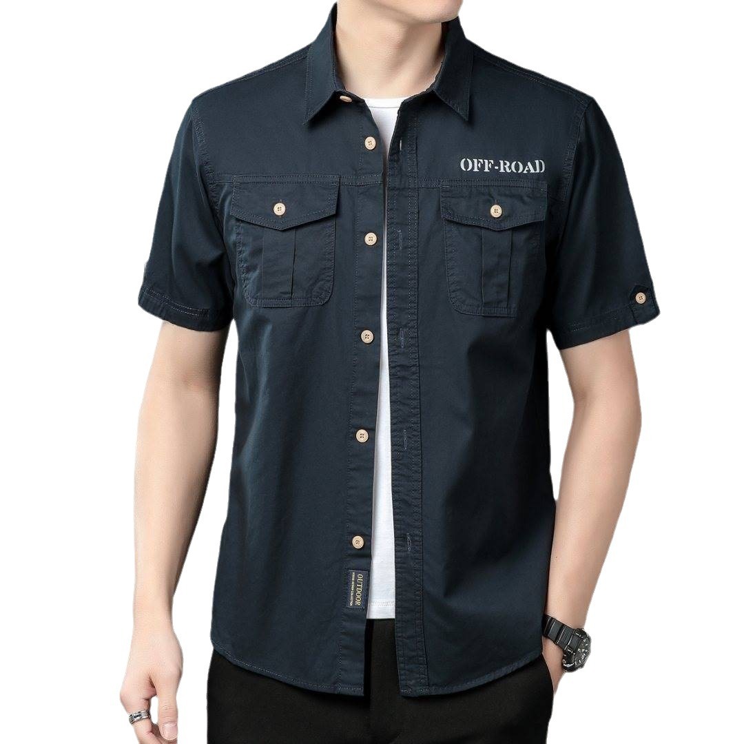 Camisas de mangas cortas de verano de trabajo de hombre camisa de trabajo al aire libre de hombre camisa suelta
