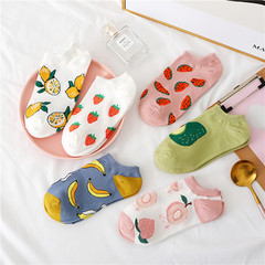 Summer New Fruit Boat Socks, Japanese Ins Style, Low Mouth Thin Women's Cute Socks, Korean Version Short Socks Student Cotton Socks