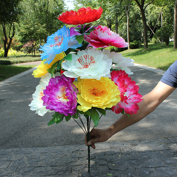 The grave sweeping with flowers and peony bouquets 80 cm large…