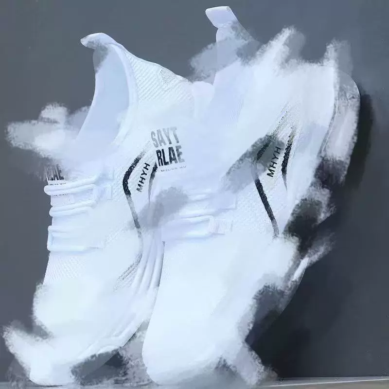 2025外贸椰子鞋男款跑步潮鞋休闲运动鞋潮飞织透气网面男鞋批发