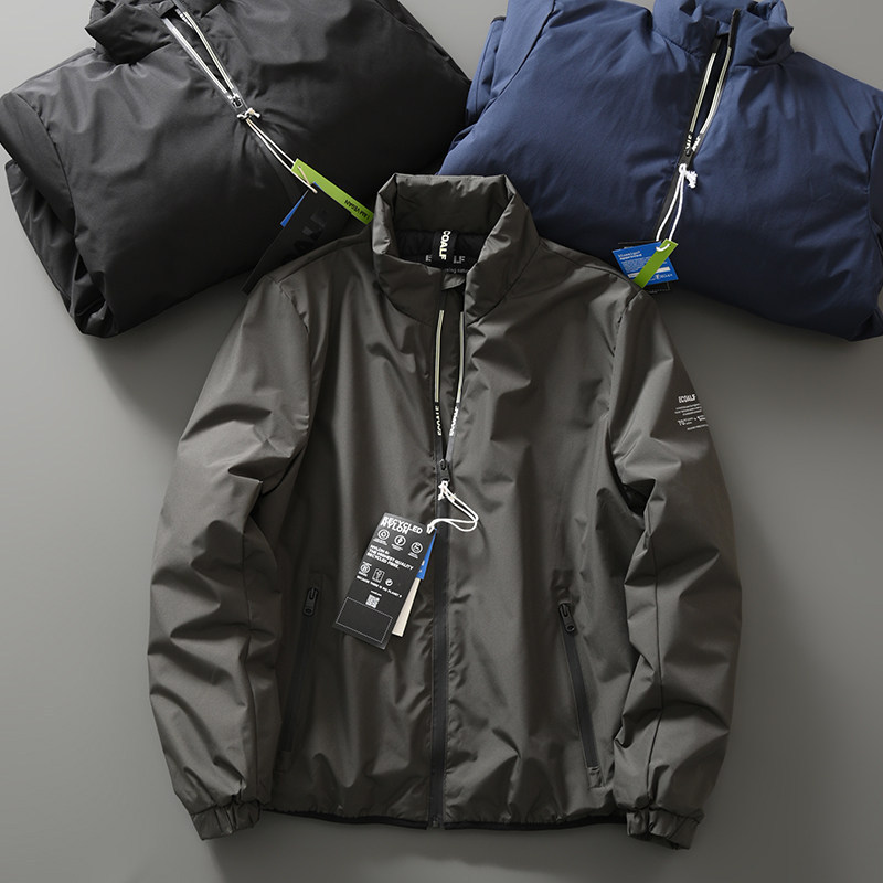 Export ultra-light, eco-friendly, high-efficiency warm cotton autumn and winter men's outdoor windproof, waterproof, casual stand-up collar thermal cotton jacket