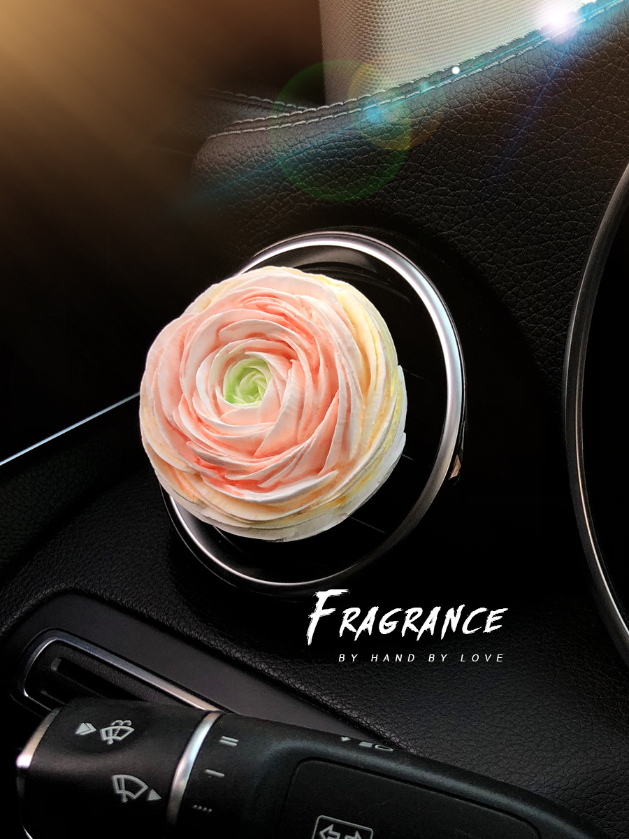 Car aromatherapy perfume wholesale Buttercup peony car air conditioning outlet decoration car expansion stone ornaments women