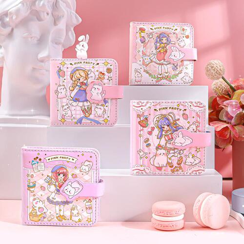 Square high-quality magnetic-closure cover diary book for students, cute mini cartoon-style creative notebook