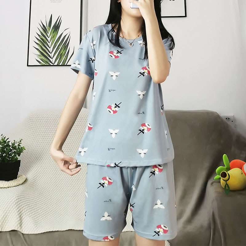 Milk silk 160 thick SMX butterfly blue short set