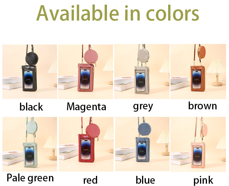 207g Weight Zipper Closure Type Single Shoulder Strap Strap Type Phone Wallets Bags Type Casual, Daily Occasion PVC Material Solid Color Pattern All Seasons Season Unisex Gender Vintage Style, Classic Style Style Square Shape Small Size Unisex Solid Color PVC Zipper Phone Wallets 5