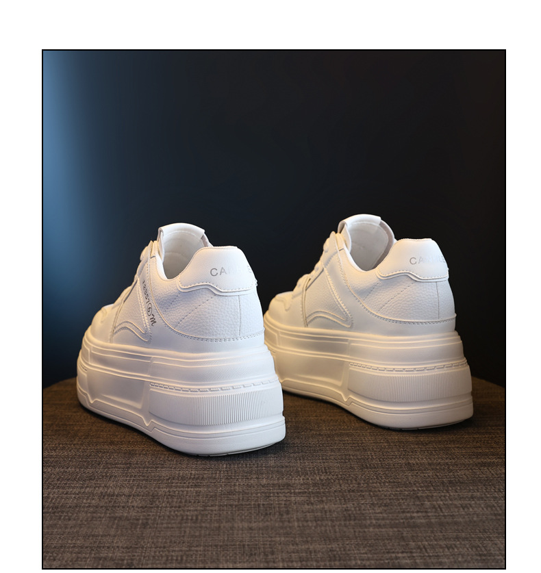 Giày sneaker nữ đế dày platform tăng chiều cao 8 cm phong cách casual — đen chi tiết 20