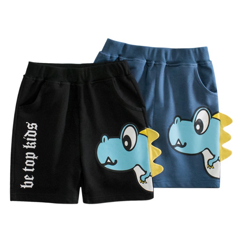 Pequeño barco azul ropa para niños verano nuevos pantalones cortos para niños pequeños y medianos niños quinto pantalones dibujos animados dinosaurio entrega de una pieza image 1