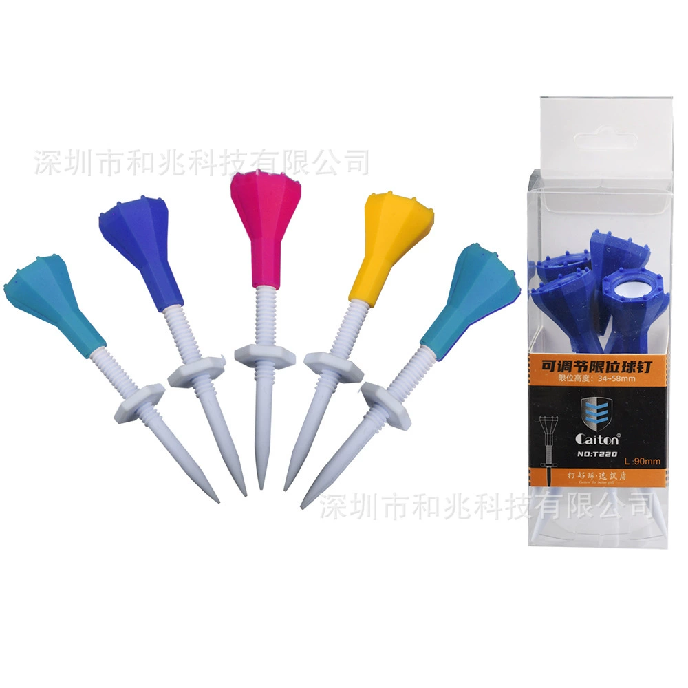 Golf spikes new caiton limit ball TEE adjustable plastic 85mm ball bracket ball ladder 5 boxes