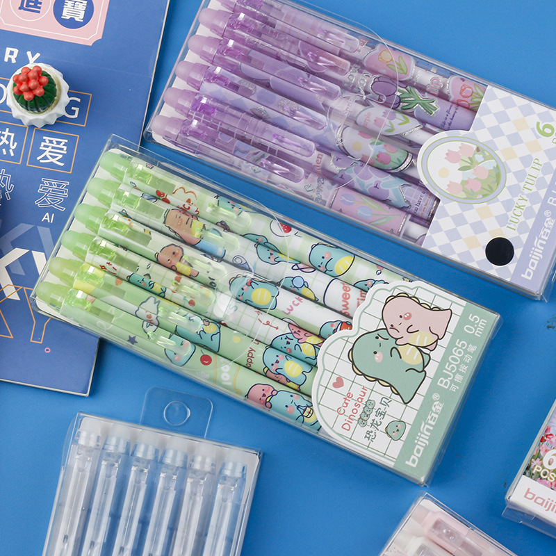 Presione el lápiz limpiable azul cristal 0.5 azul lápiz mágico limpiador pulsador lápiz neutro alto valor de la cara en el viento lápiz azul limpiable