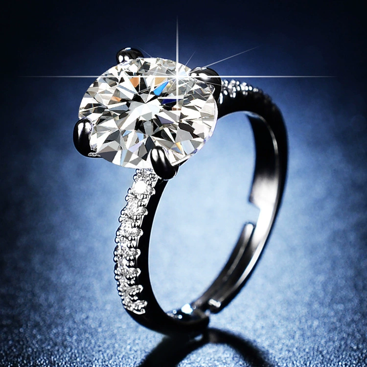Кольцо, zircon объемом 1 карат, лёгкая роскошь европейского стиля, элегантный дизайн в серебристом тоне