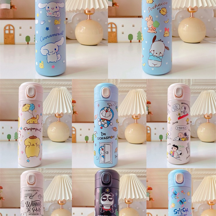 Estilo japonés coolomi 304 taza de vacío de acero inoxidable taza fría lindo estudiante de escuela primaria taza de agua taza de los niños