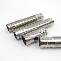 Stainless steel hose adapter with external thread connection / extended double-pyramid hose adapter
