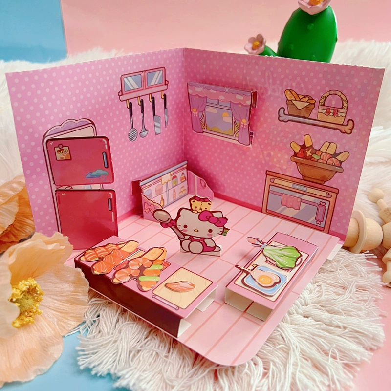 Sanrio Culomei Melodi Тихий домик ручной работы тихая книжная наклейка