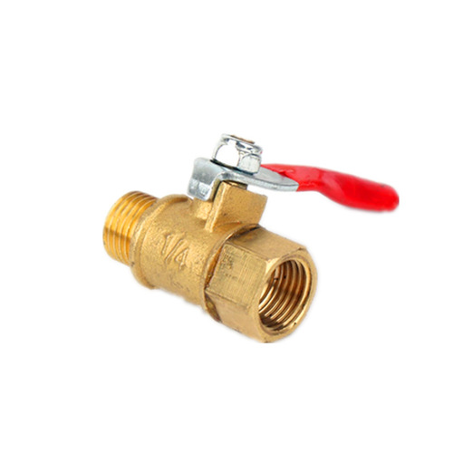 Red handle small ball valve pagoda copper ball valve 2 points 3 points 4 points double inner and outer wire pneumatic hose deflation switch valve