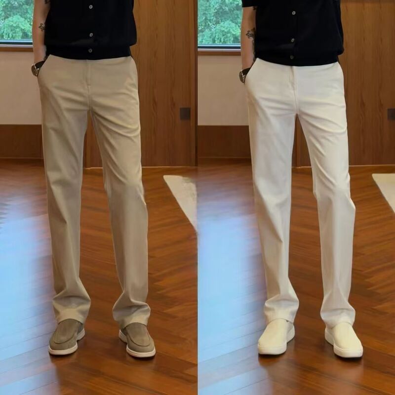 Old Money Style Fashion Solid Color Casual Slim Straight Pants Lightweight Versatile Comfortable Simple Style Casual Long Pants for Men Old Money Style Fashion Solid Color Casual Slim Straight Pants Lightweight Versatile Comfortable Simple Style Casual Long Pants for Men
