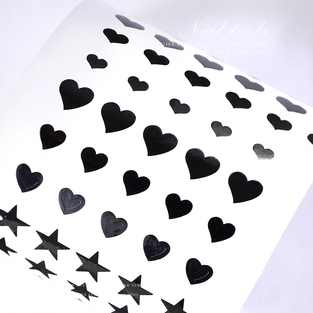 Manicura francés Luna arco hueco pegatinas nueva sonrisa línea mariposa amor uñas fototerapia aerosol pintura floración gradiente herramienta