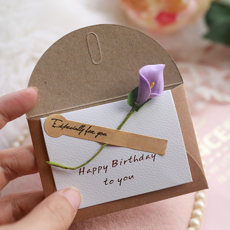 Birthday Flower Paper Holiday Card display picture 6