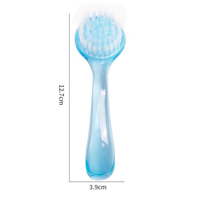 Pincel especializado para decoración de uñas con cabeza redonda y cubierta, cepillo de limpieza de polvo de cerdas suaves y mango largo, cepillo para decoración de uñas.