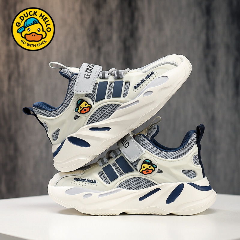 Zapatos de pato amarillo para niños 2025 nuevos zapatos de primavera y otoño para niños con suela suave doble red transpirable zapatos deportivos para niños niñas