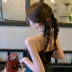 気質高級感ローズシュシュ ~ リボンリボンのヘアピン