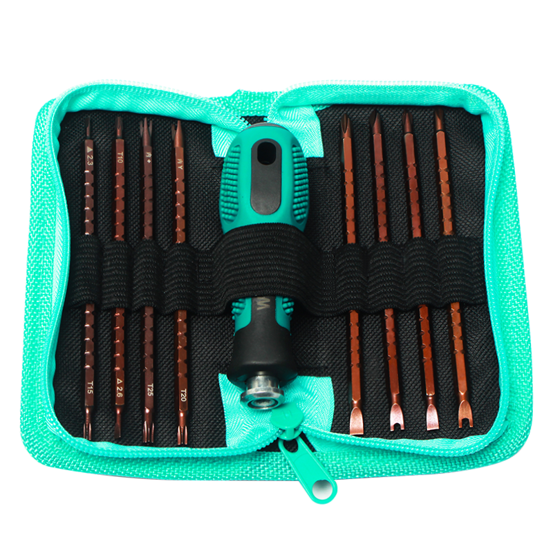 16 juegos de destornilladores en forma de U en cruz de una palabra juego de destornillador universal de flor de ciruelo de forma especial