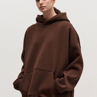 New Loose and Fashionable Autumn and Winter Loose Pullover Drop Shoulder Sleeve Hooded Sweatshirt for Men and Women Long Sleeve Kangaroo Pocket Sweatshirt