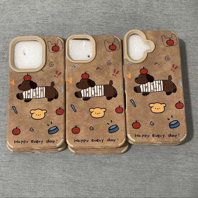 Nuevo cachorro para iPhone 16 funda para teléfono móvil Apple 15promax/14 anti-caída 13pro12 piel de cordero 11