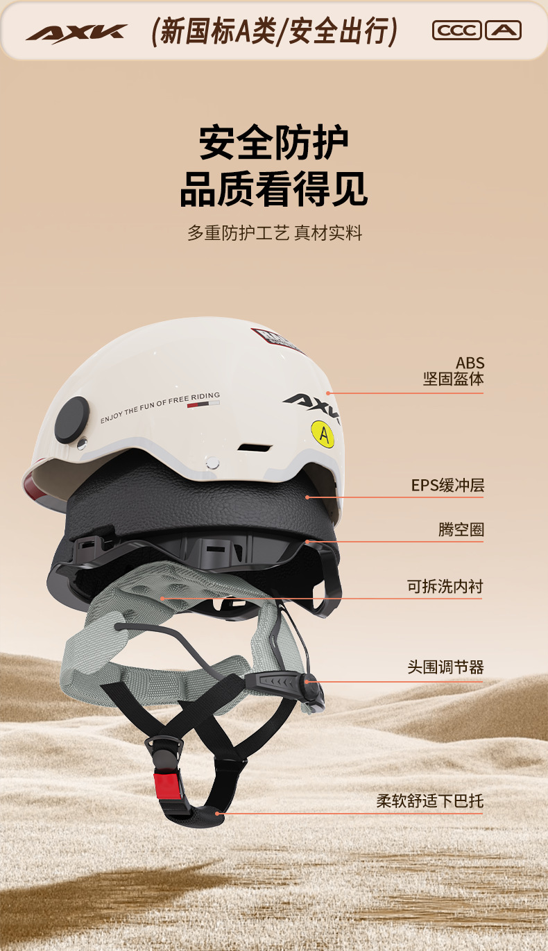 New National Standard 3C Certified Electric Motorcycle Helmet for Women Summer Sun Protection Battery Car Men's All-Season Safety Helmet Wholesale