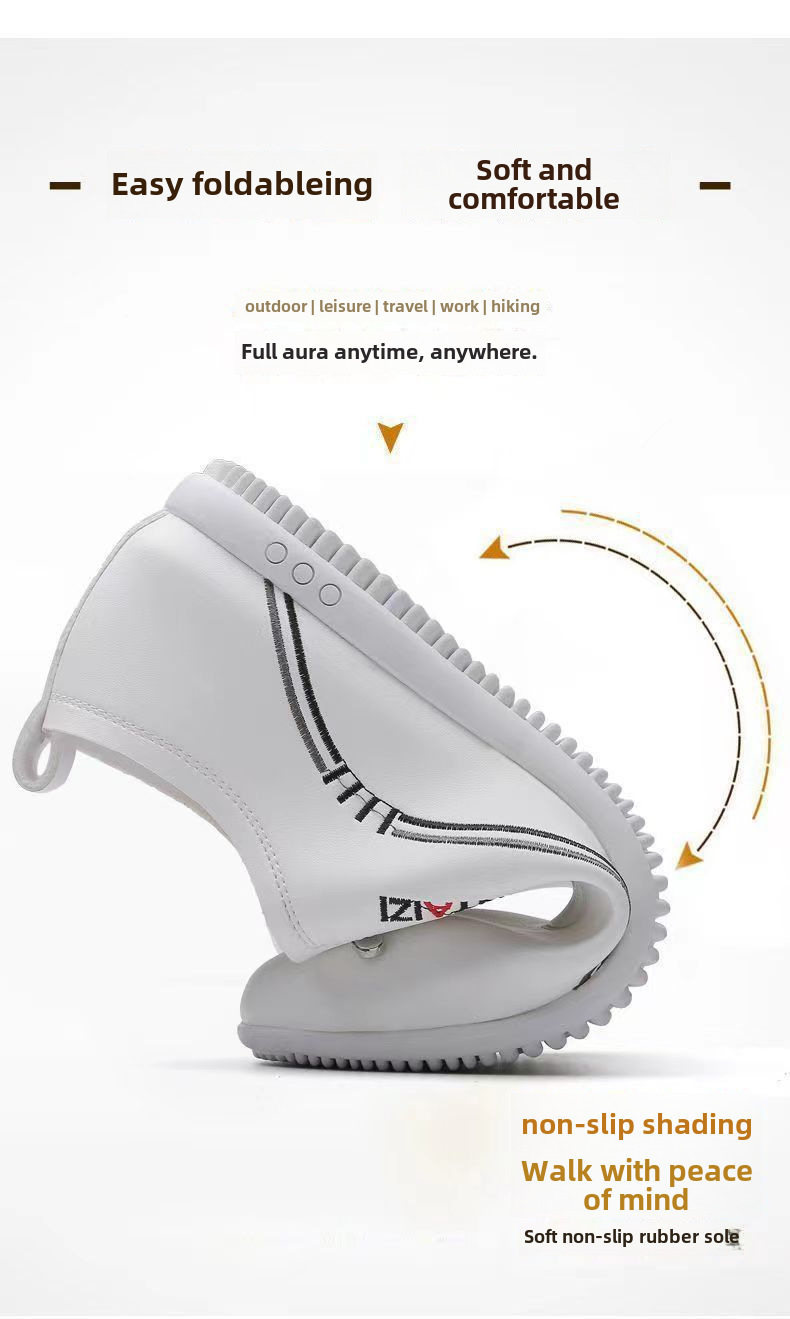 Men's shoes Breathable new all-match leather shoes soft leather small white shoes soft sole non-slip shoes bean men's shoes_voghion.com