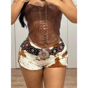 2025�¿�羳���Q Shorts Ůʽȫ��ӡ��ë�q���ٿ��Ը�