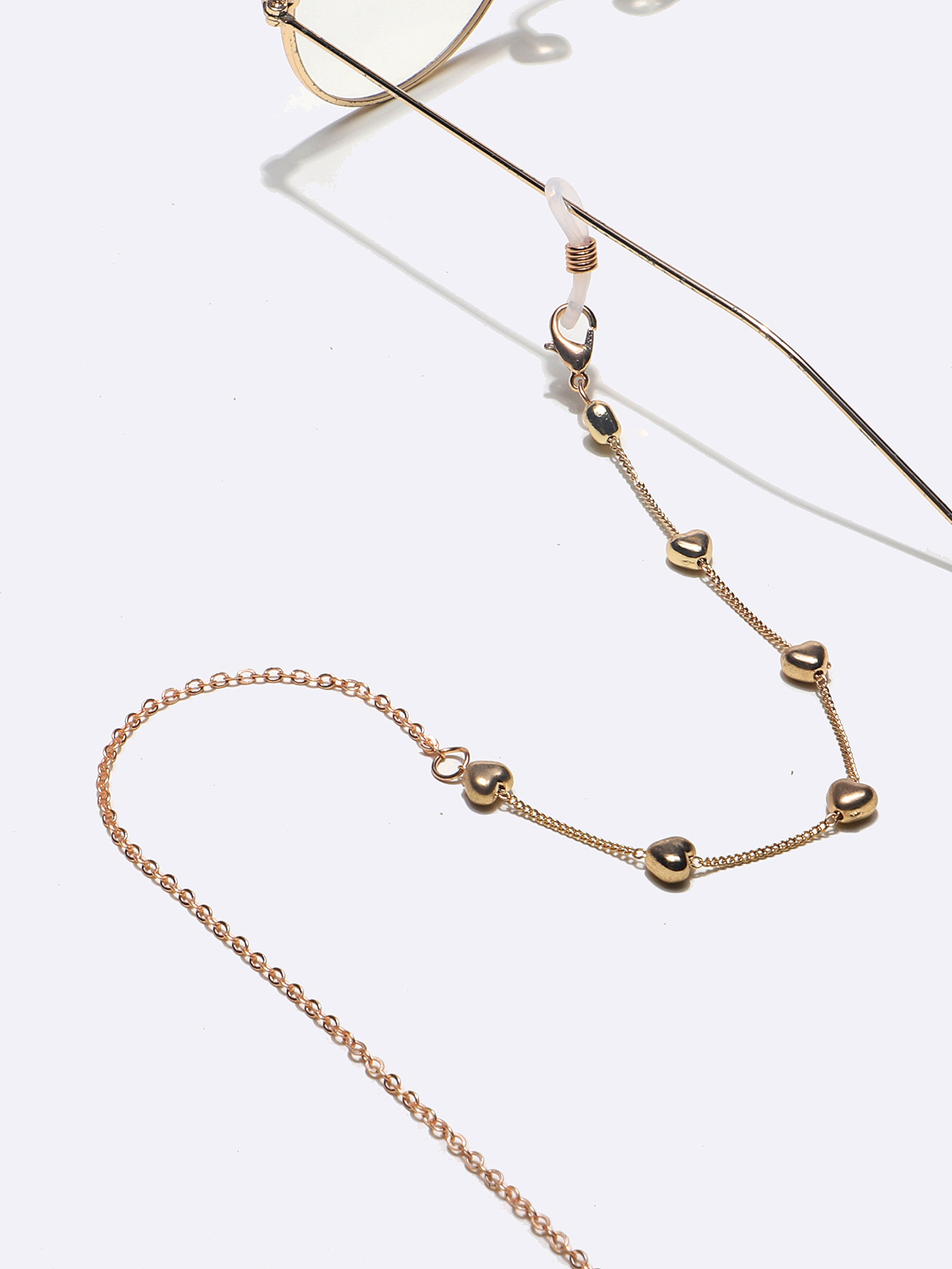 10g Weight Gold, Silver Color Fashion Gold Heart Anti-lost Anti-drop Glasses Mask Chain Wholesale Nihaojewelry 1