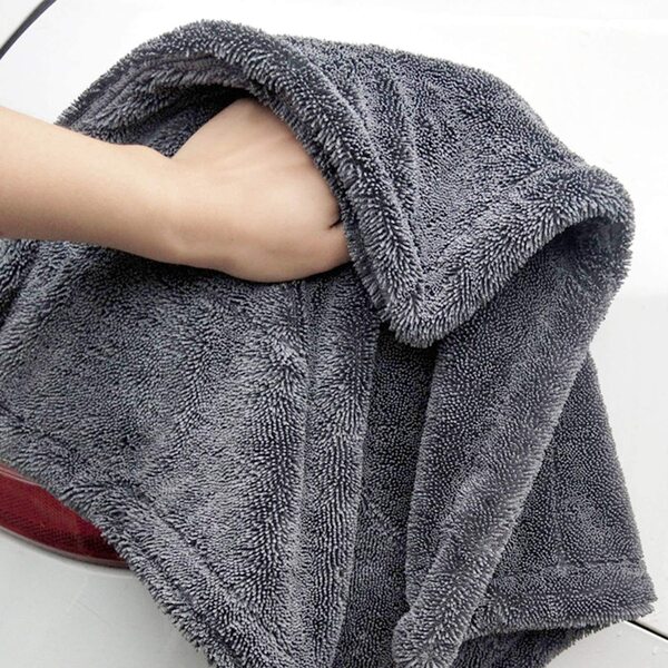 Pigtailed car wiping towel double-layer microfiber rag twisting…