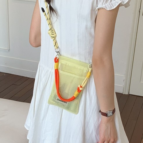 2026 Summer Zipper Mobile Phone Bag Mini Small Bag for Women 2026 New Niche Design Mesh Cut Out Crossbody Bag 2026 Summer Zipper Mobile Phone Bag Mini Small Bag for Women 2026 New Niche Design Mesh Cut Out Crossbody Bag