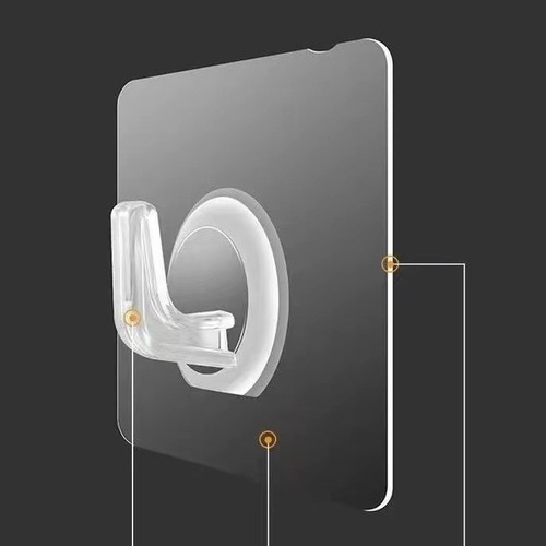 New powerful thick horn hook transparent hook punch-free hook wall stickers traceless hook bathroom waterproof hook