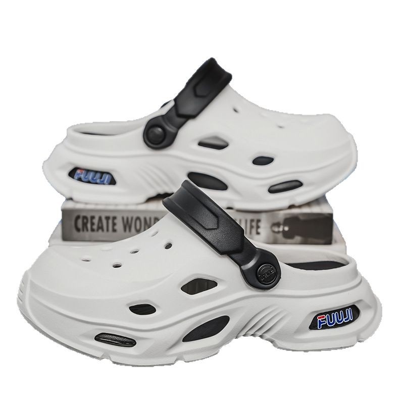 Primavera y verano para hombre nuevo casual todo-fósforo diario cómodo y transpirable a juego de color punta redonda EVA plataforma zapatos de agujero para hombre