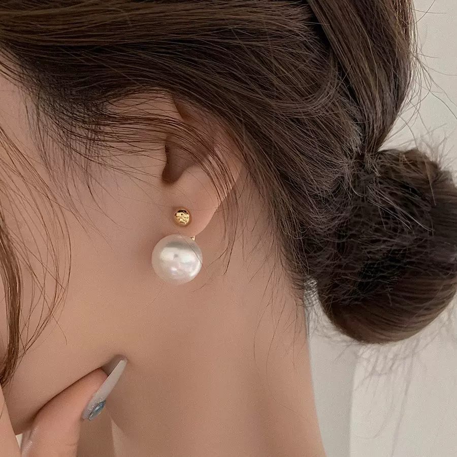 时尚气质一款两戴珍珠耳环轻奢高级感蝴蝶结耳扣时尚百搭双面耳饰