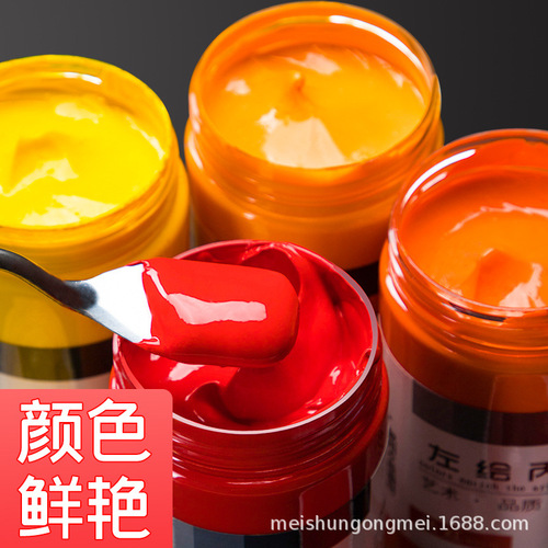 Set of 48 Waterproof Acrylic Paints for Studio Use, Hand-painted Wall Painting 100ml Colorful Drawing Paints