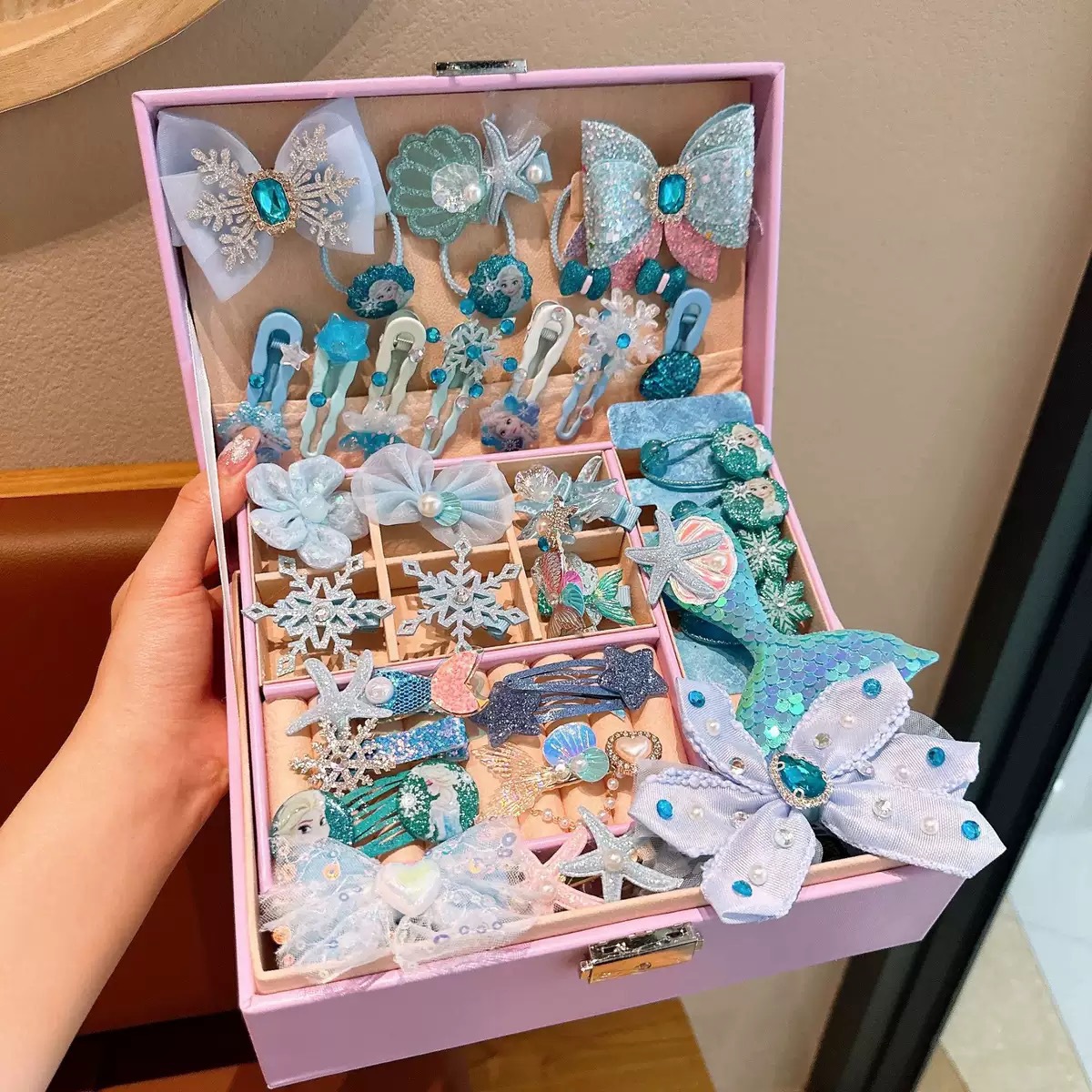 Nueva princesa Aisha clip de pelo para niños clip de pelo helado y nieve clips de pelo para niñas princesa viento lindos joyas para el pelo