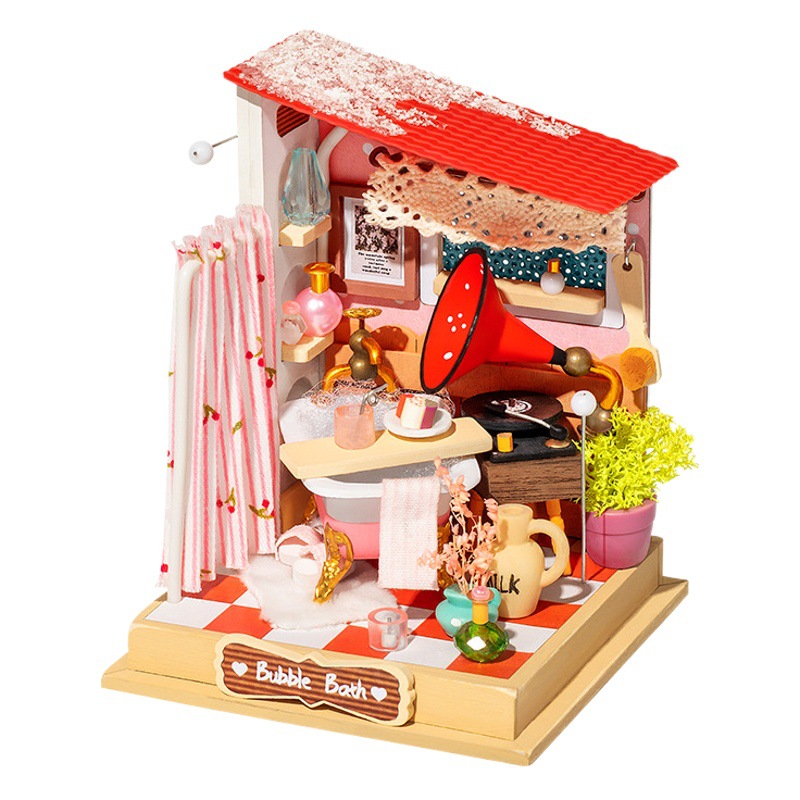 Ruozhiluo DIY Casa de Campo de pulgadas cuadradas de la serie ensamblado a mano tridimensional 3D rompecabezas modelo casa juguetes al por mayor