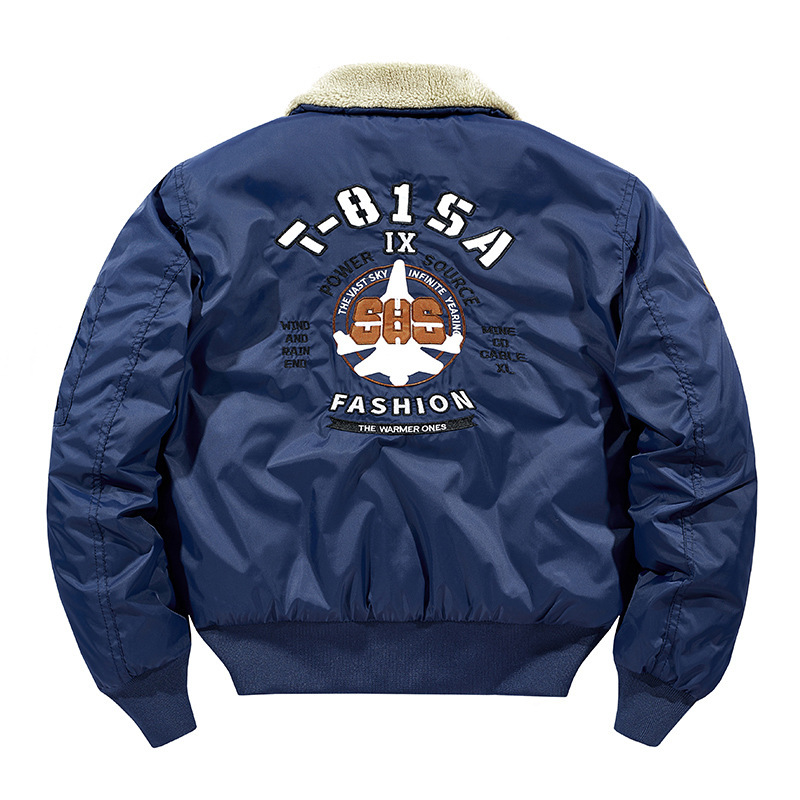 Men's Clothing pilot jacket workwear flight suit embroidered jacket plus cotton lapel top_voghion.com