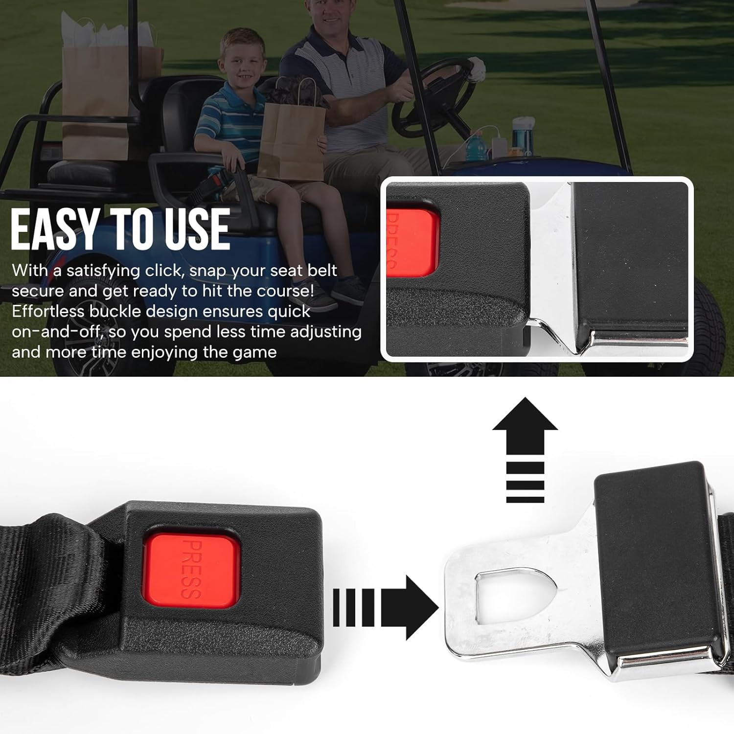 Car Two-Point Safety Belt, Bumper Car, Sightseeing Car, Amusement Equipment, Utv, Ezgo Golf Cart Safety Belt