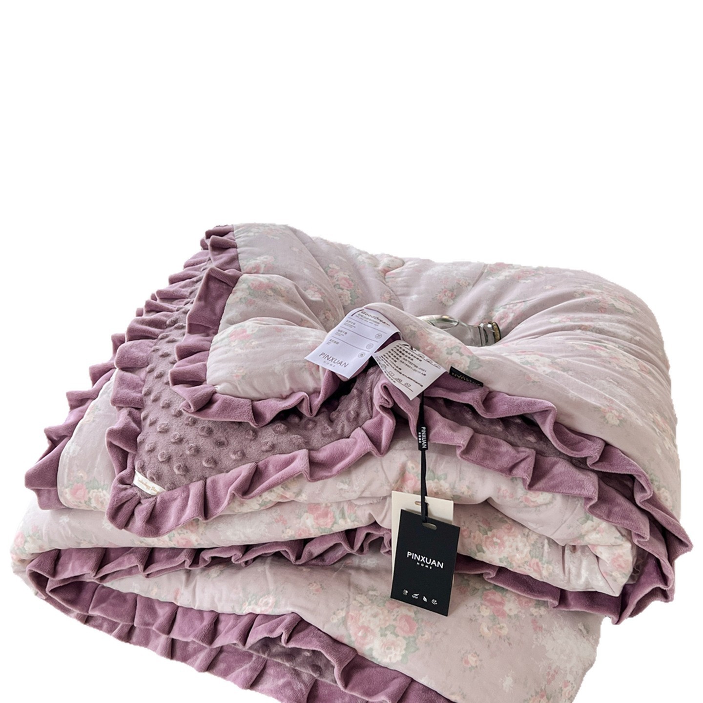 Classe A de algodón de doble capa de hilo de flores de encaje de doble persona cálida edredón de frijoles de otoño y invierno nuevos productos cálidos de peluche para bebés image 6