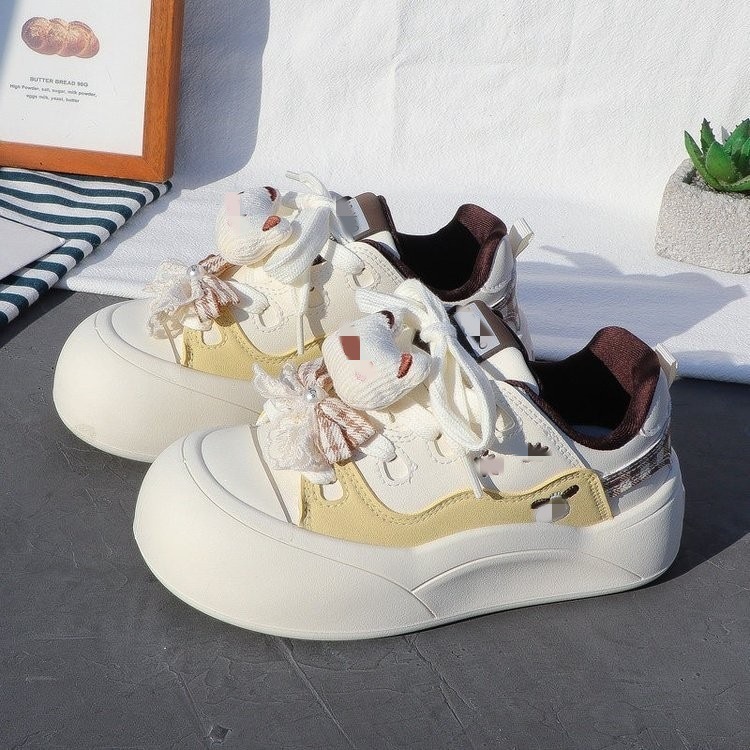Red popular nuevo zapatos blancos de mujer 2026 zapatos de pan ligeros con suela gruesa, todos los pares de alto valor de belleza, zapatos de muffin cómodos y lindos image 3